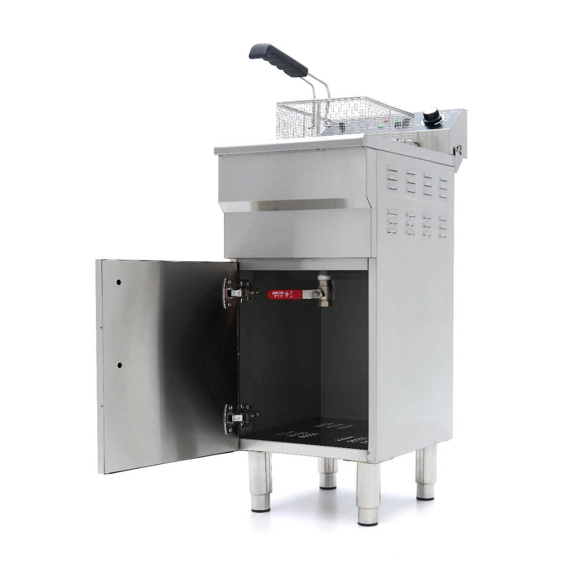 Maxima Frituurpan - 16 L - 1 Mand - met Tapkraan en Opbergruimte - 230V