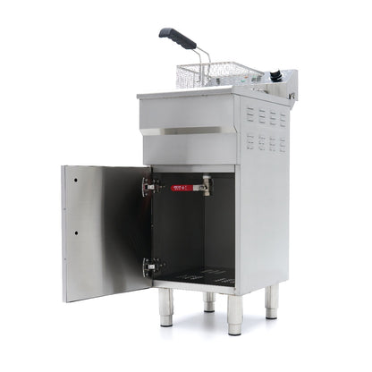 Maxima Frituurpan - 16 L - 1 Mand - met Tapkraan en Opbergruimte - 230V