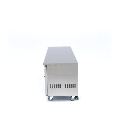 Maxima Counter Fridge 223cm Width on Wheels - 4 Doors - 4 Adjustable Shelves (GN)