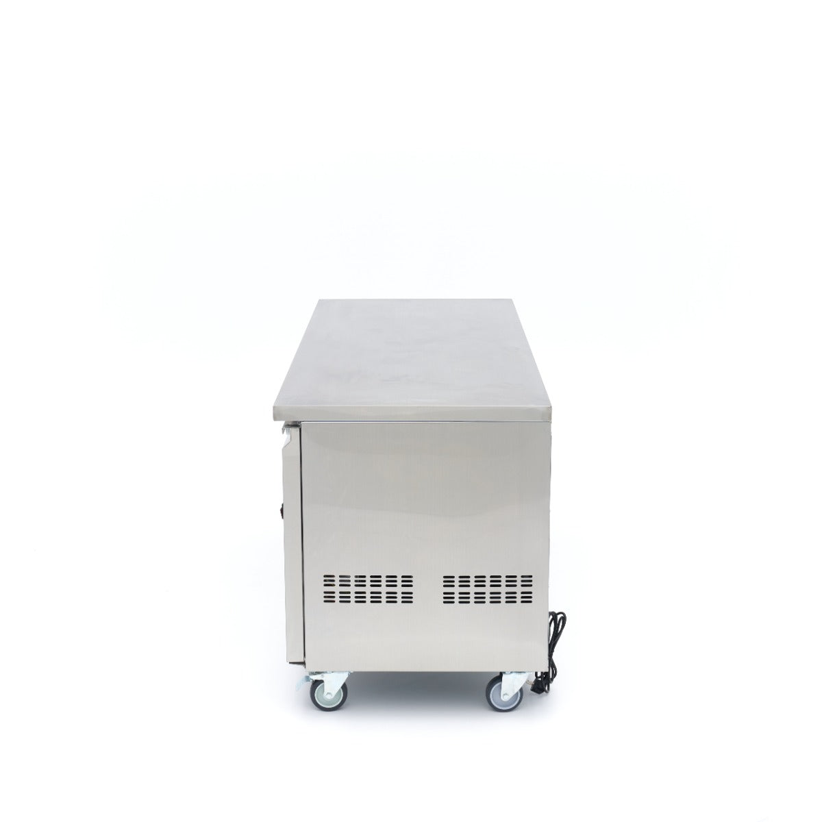 Maxima Counter Fridge 180cm Width on Wheels - 3 Glass Doors - 3 Adjustable Shelves (GN)