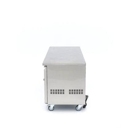 Maxima Counter Fridge 180cm Width on Wheels - 3 Glass Doors - 3 Adjustable Shelves (GN)