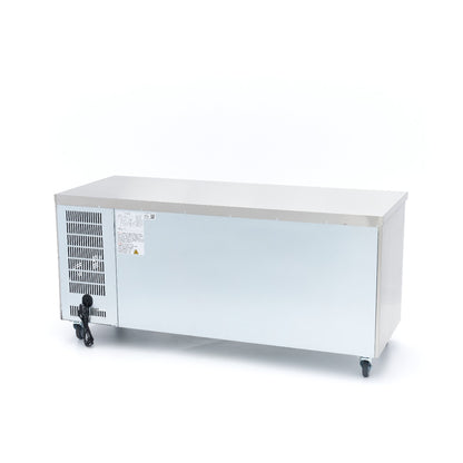 Maxima Counter Fridge 180cm Width on Wheels - 3 Glass Doors - 3 Adjustable Shelves (GN)