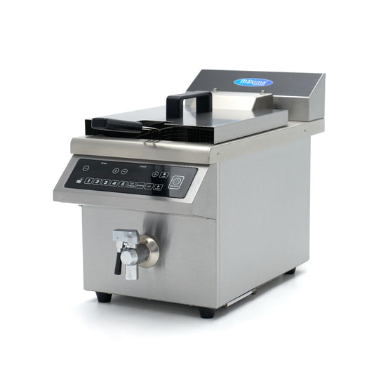 Maxima Frituurpan - 8 L - 1 Mand - Inductie - Liftsysteem - met Tapkraan