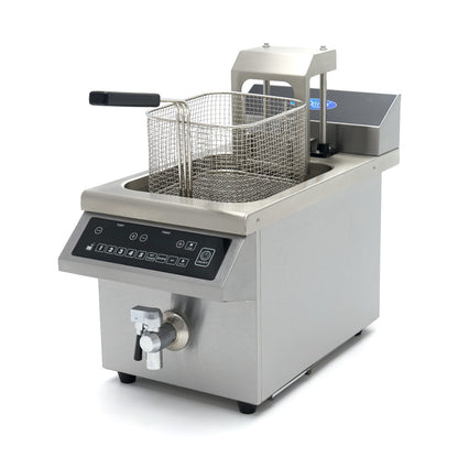 Maxima Frituurpan - 8 L - 1 Mand - Inductie - Liftsysteem - met Tapkraan