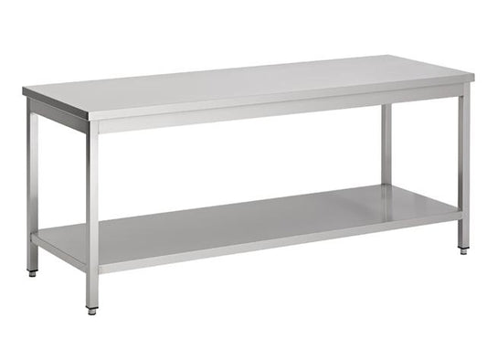 Combisteel RVS Werktafel 70cm Diep - 60cm Verstelbare Hoogte - met Opbergplank - Demontabel