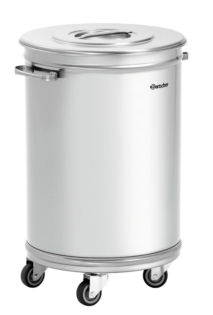 Bartscher Stainless steel Garbage Bin on Wheels 56L - RVSVoordeel