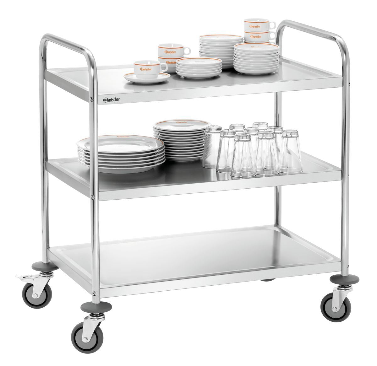 Bartscher Stainless Steel Serving Trolley - 3 Shelves - RVSVoordeel