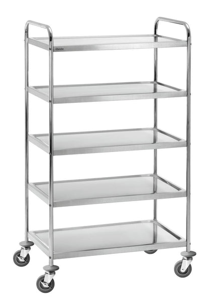 Bartscher Stainless Steel Serving Trolley - 5 Shelves - RVSVoordeel