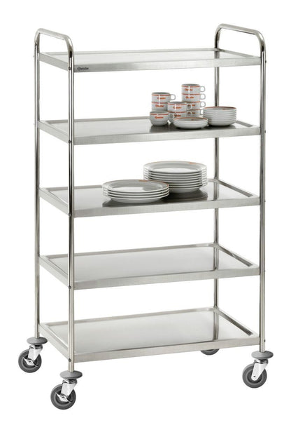 Bartscher Stainless Steel Serving Trolley - 5 Shelves - RVSVoordeel