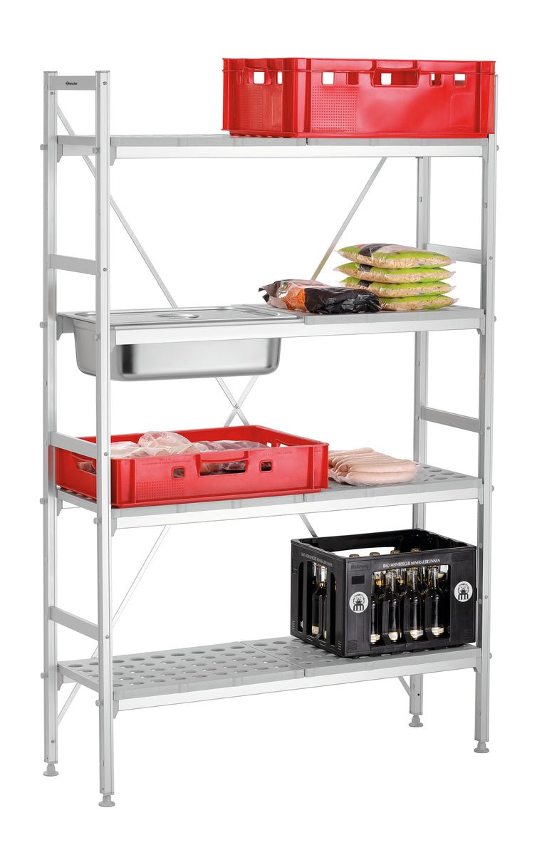 Bartscher Storage Shelf system with 4 Shelves or GN Containers - 107cm Width - RVSVoordeel