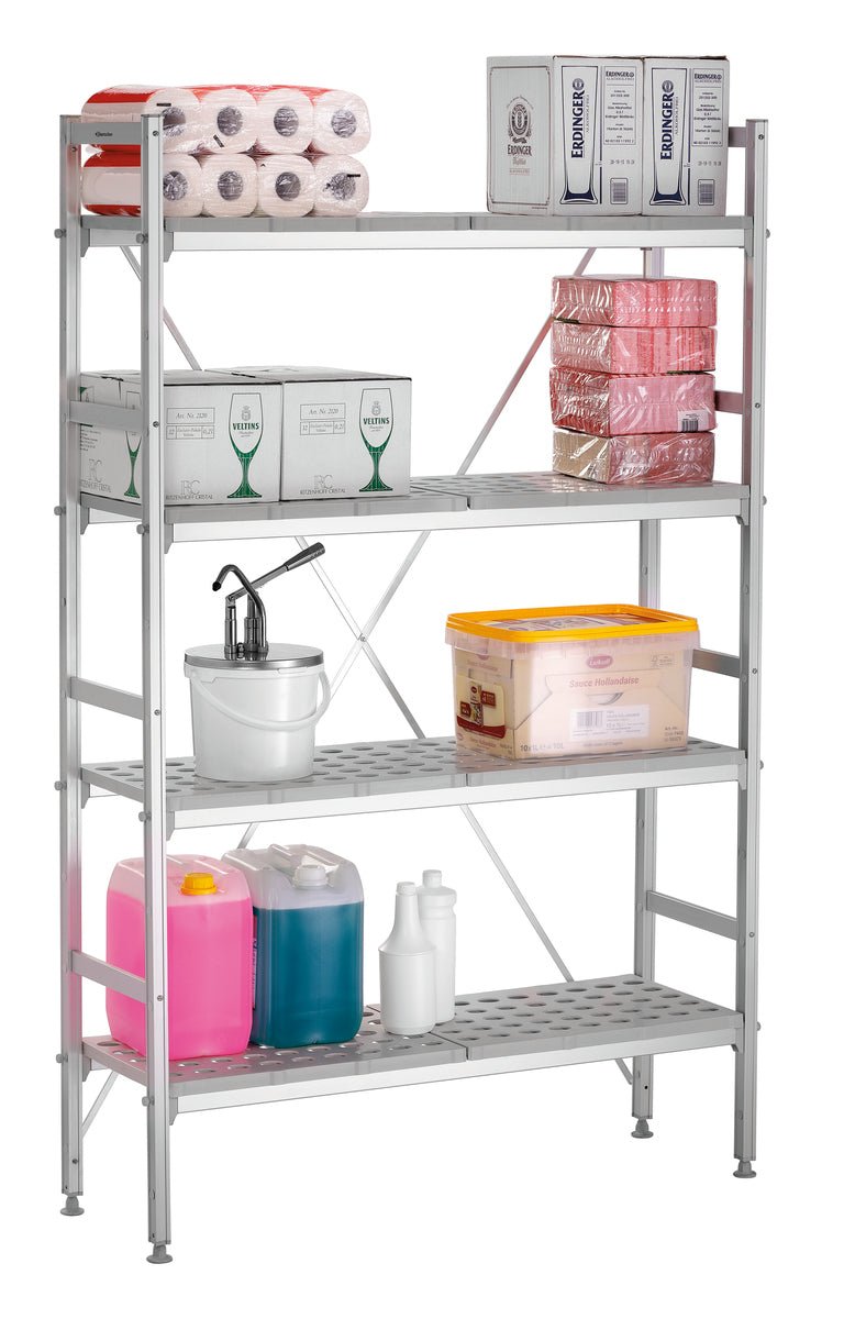 Bartscher Storage Shelf system with 4 Shelves or GN Containers - 107cm Width - RVSVoordeel