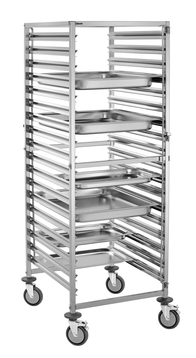 Bartscher Tray Trolley Gastronorm - Fits 18 x 2/1 GN - excl GN trays - RVSVoordeel