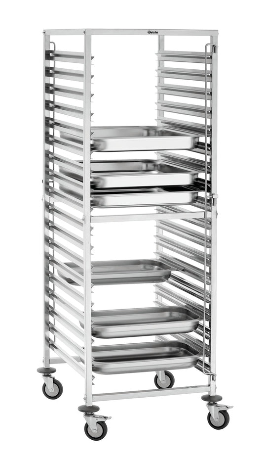 Bartscher Tray Trolley Gastronorm - Fits 18 x 2/1 GN - excl GN trays - RVSVoordeel