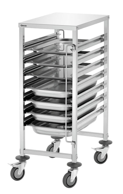 Bartscher Tray Trolley Gastronorm - Fits 7 x 1/1 GN - excl GN trays - RVSVoordeel