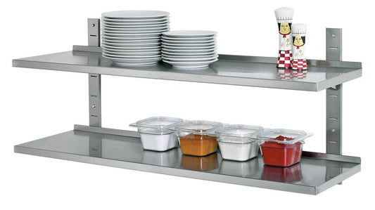 Bartscher Wall Shelf 35,5cm Deep - Complete set - RVSVoordeel