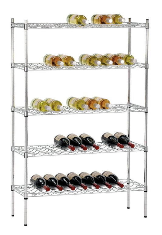 Bartscher Wine Bottle Rack with 5 Shelves - for 45 Bottles - RVSVoordeel