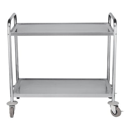 Caterchef Stainless Steel Serving Trolley - 2 Shelves - EMGA - RVSVoordeel