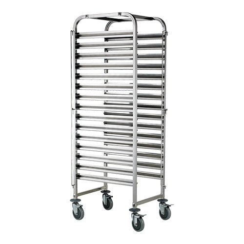 CaterChef Tray Trolley - Gastronorm - Fits 16 x Trays (60 x 40 cm) - excl GN Trays EMGA - RVSVoordeel