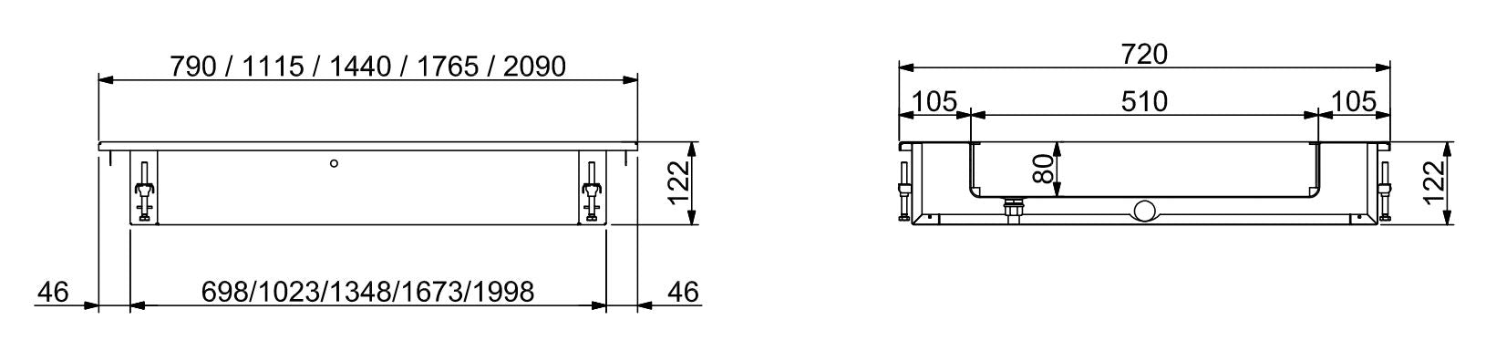 Combisteel Drop - In Crushed Ice Container GN sizes - Built - in model - RVSVoordeel