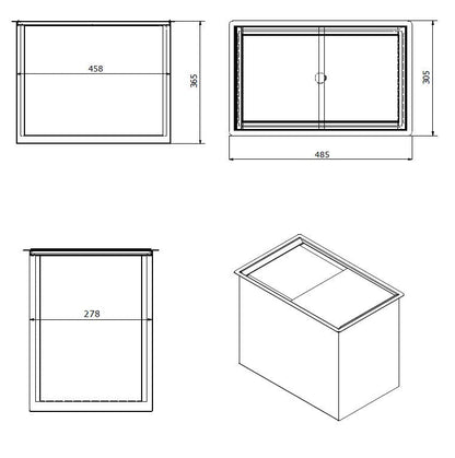 Combisteel Drop-In Ice Container with Sliding Lid - with Drain - Built-in model - RVSVoordeel
