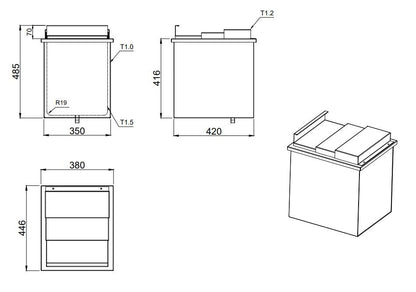Combisteel Drop-In Ice Container with Sliding Lid - with Drain - Built-in model - RVSVoordeel