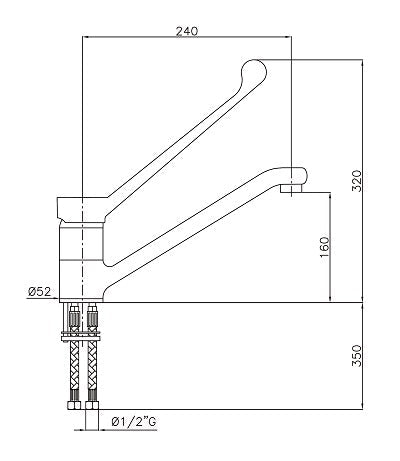 Combisteel Faucet with Elbow Command - RVSVoordeel