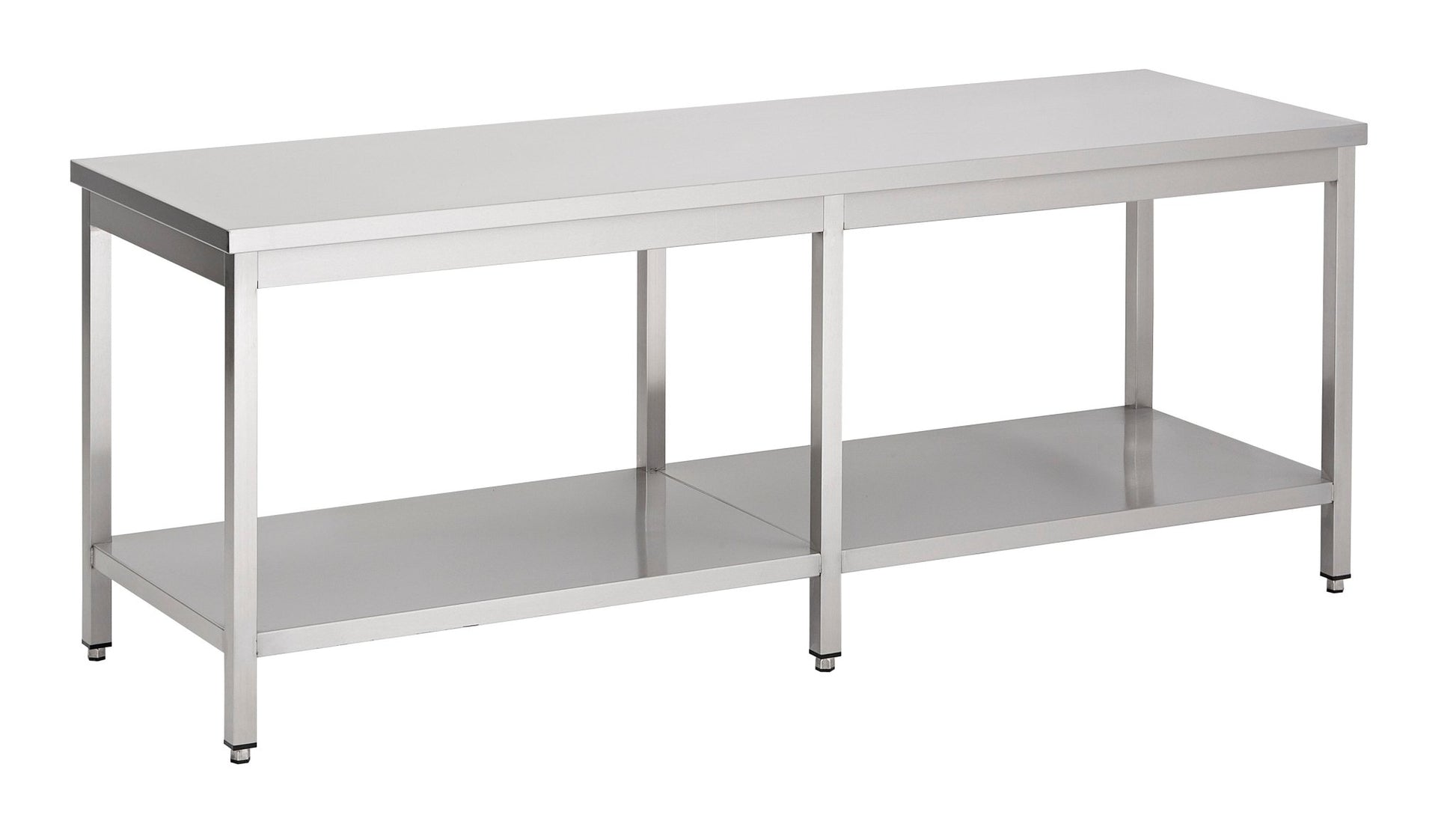 Combisteel Stainless Steel Table 60cm Depth - Adjustable Height - with Storage Shelf - RVSVoordeel