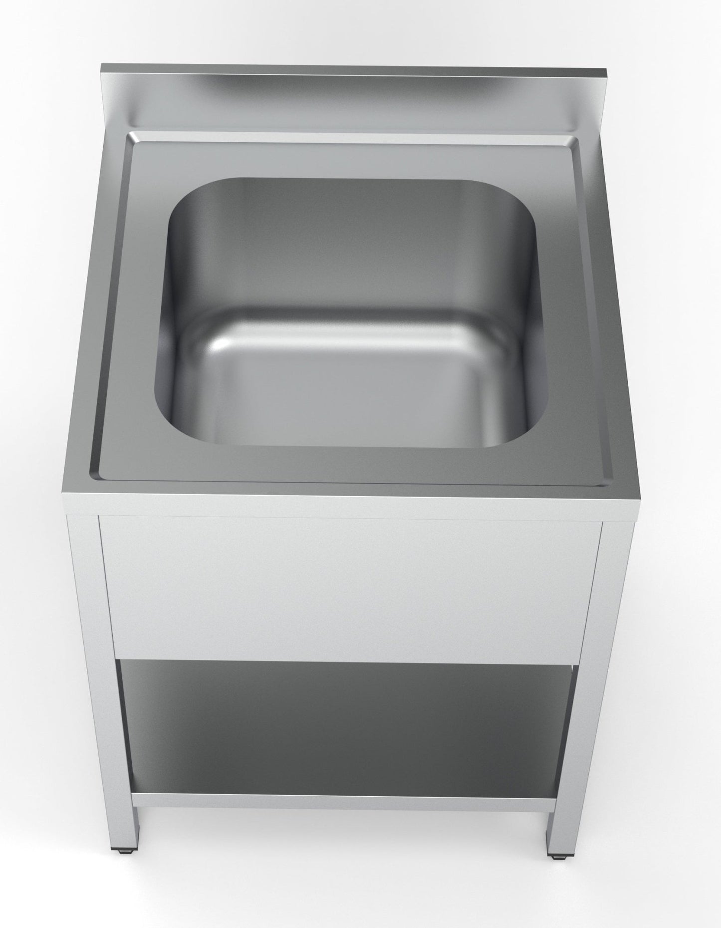 Combisteel Stainless Steel Table with Sink 70cm Depth - Sink Middle - with Storage Shelf - RVSVoordeel