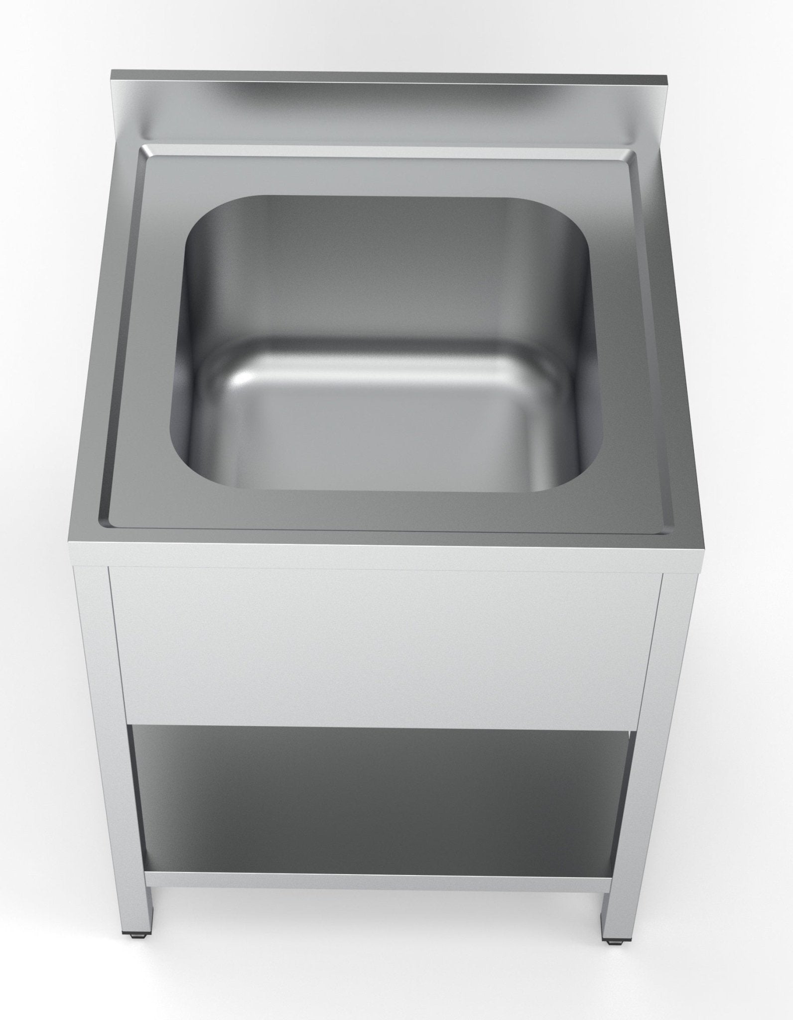 Combisteel Stainless Steel Table with Sink 70cm Depth - Sink Middle - with Storage Shelf - RVSVoordeel
