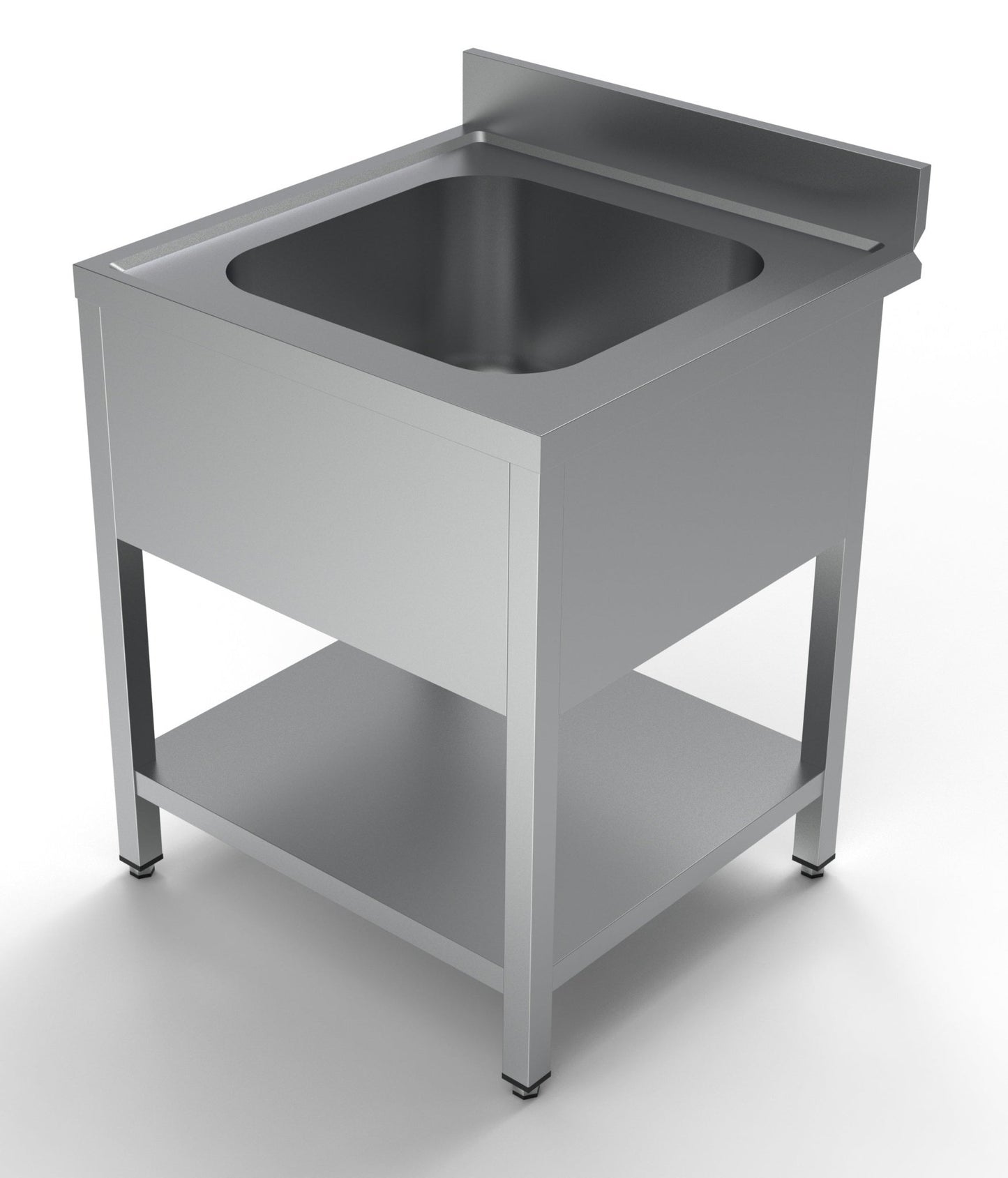 Combisteel Stainless Steel Table with Sink 70cm Depth - Sink Middle - with Storage Shelf - RVSVoordeel