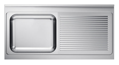 Combisteel Stainless Steel Worktop with Sink 70cm Depth - Sink Left - RVSVoordeel