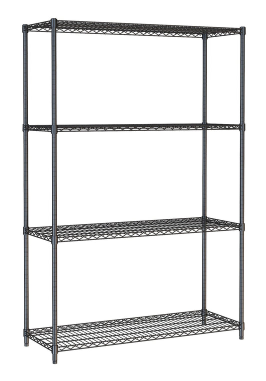 Combisteel Storage Shelf - 4 Shelves - Self Assembly - Black Steel - RVSVoordeel