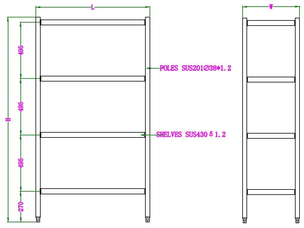 Combisteel Storage Shelf - 4 Shelves - Self Assembly - RVSVoordeel
