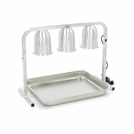 Heating Lamp with 3 Lamps - incl 3 Lamps and 1 x 2/1 GN container - RVSVoordeel