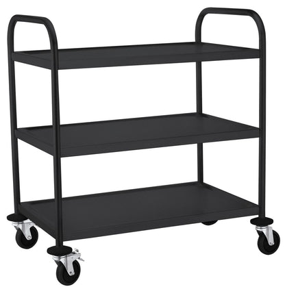 Hendi Stainless Steel Serving Trolley - 3 Shelves - Black - RVSVoordeel