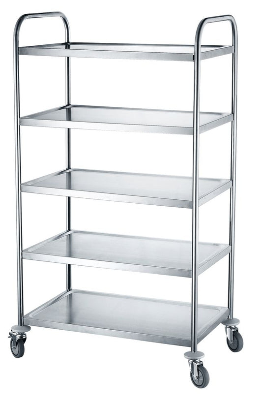 Hendi Stainless Steel Serving Trolley - 5 Shelves - RVSVoordeel