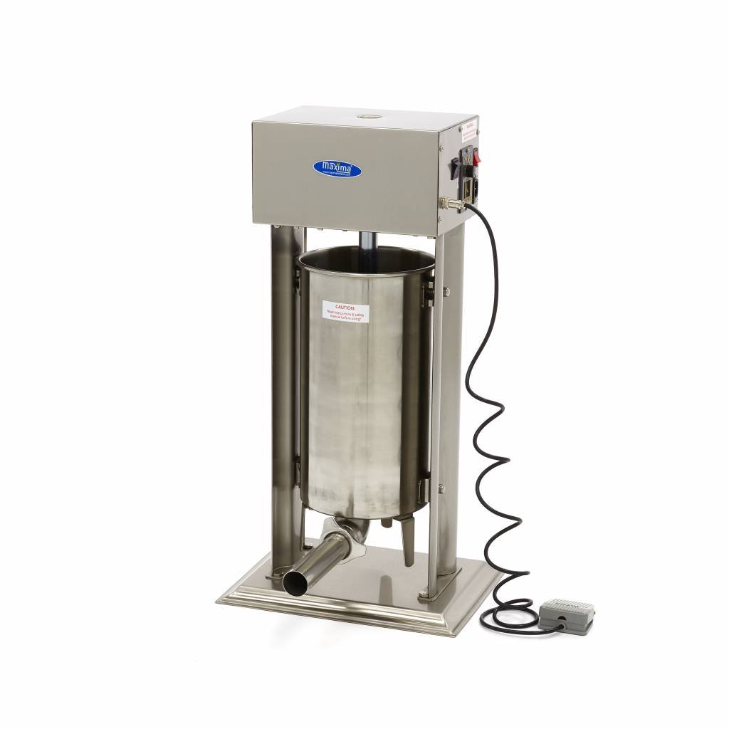 Maxima Automatic Sausage Filler 15L - Standing Model - incl 4 Filling Tubes - RVSVoordeel