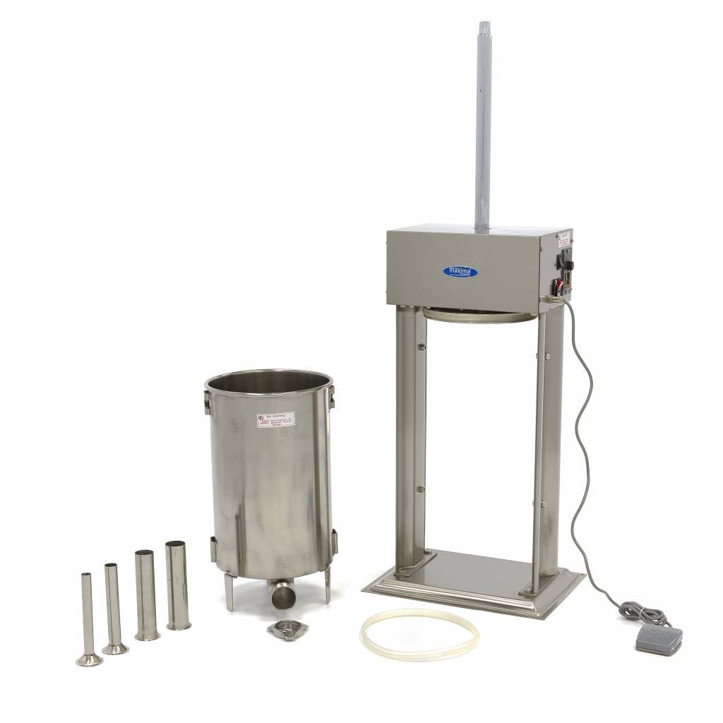 Maxima Automatic Sausage Filler 20L - Standing Model - incl 4 Filling Tubes - RVSVoordeel