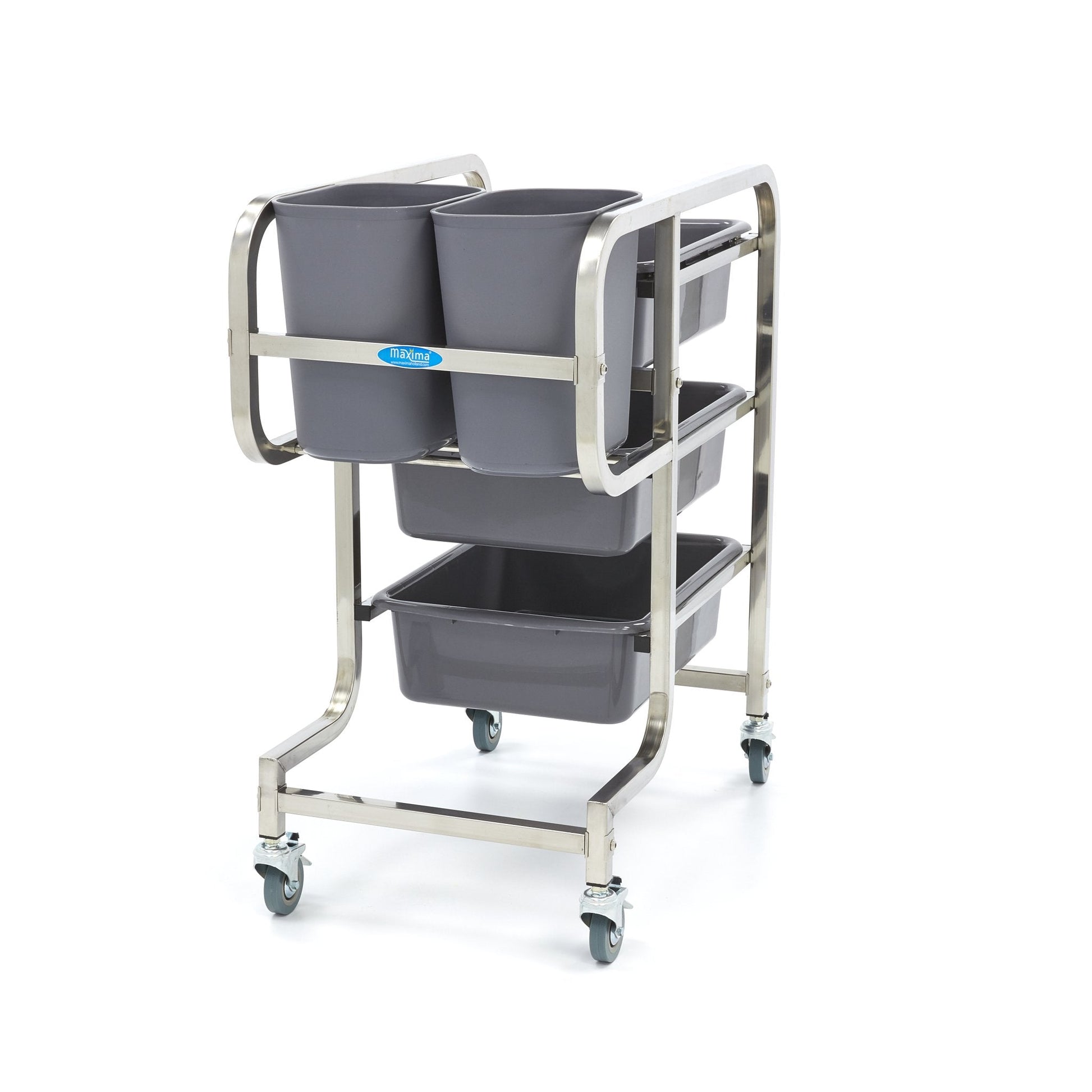 Maxima Cleaning Trolley - including 5 Bins - RVSVoordeel