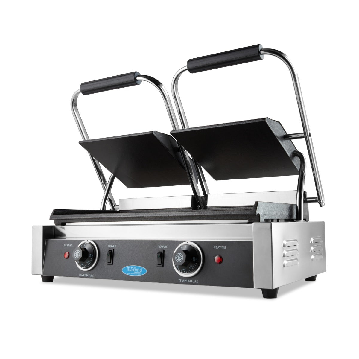 Maxima Contact Grill 2x 22cm Smooth - Double Grill Plate - RVSVoordeel
