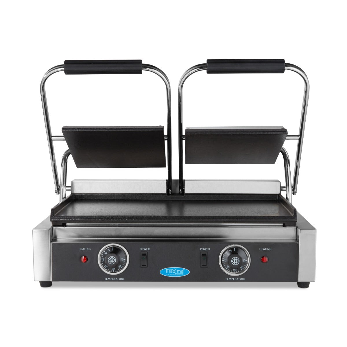 Maxima Contact Grill 2x 22cm Smooth - Double Grill Plate - RVSVoordeel