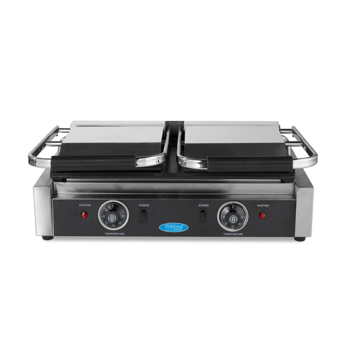 Maxima Contact Grill 2x 22cm Smooth - Double Grill Plate - RVSVoordeel