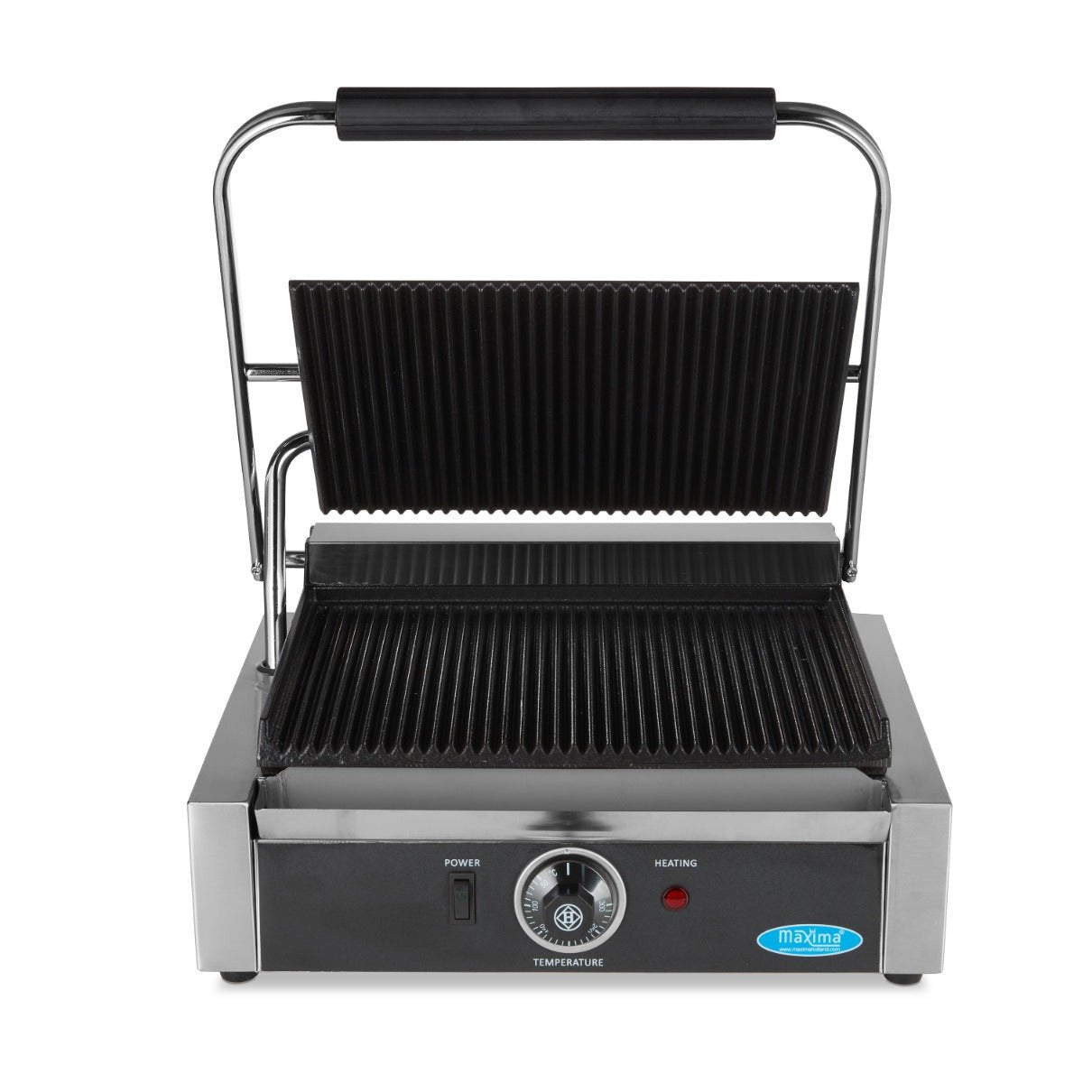 Maxima Contact Grill 33,5cm Grooved - Single Grill Plate - RVSVoordeel