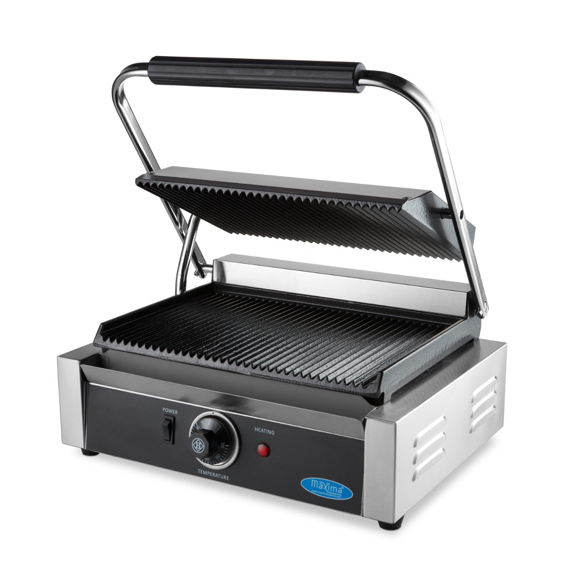 Maxima Contact Grill 33,5cm Grooved - Single Grill Plate - RVSVoordeel