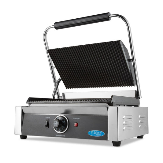 Maxima Contact Grill 33,5cm Grooved - Single Grill Plate - RVSVoordeel