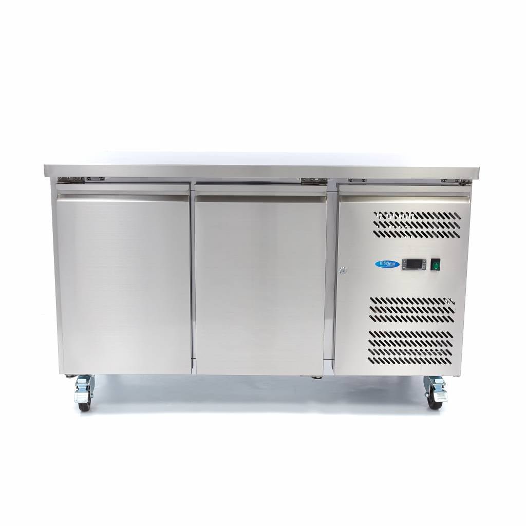 Maxima Counter Fridge 136cm Width on Wheels - 2 Doors - 2 Adjustable Shelves (GN) - RVSVoordeel