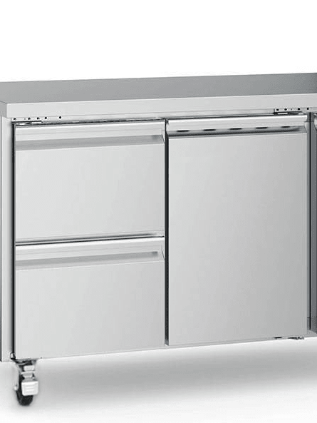Maxima Counter Fridge 137cm Width - 3 Doors - 3 Adjustable Shelves (GN) - RVSVoordeel