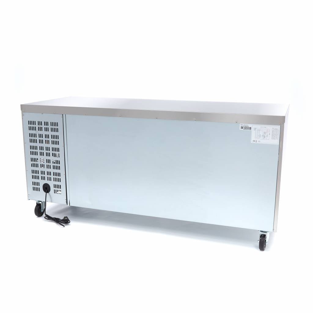 Maxima Counter Fridge 180cm Width on Wheels - 3 Doors - 3 Adjustable Shelves (GN) - RVSVoordeel