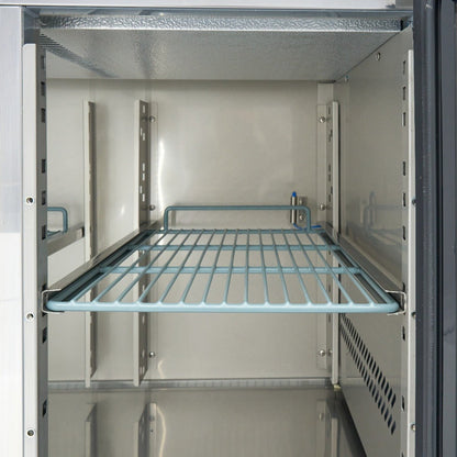 Maxima Counter Fridge 180cm Width on Wheels - 3 Glass Doors - 3 Adjustable Shelves (GN) - RVSVoordeel