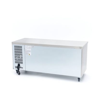 Maxima Counter Fridge 180cm Width on Wheels - 3 Glass Doors - 3 Adjustable Shelves (GN) - RVSVoordeel